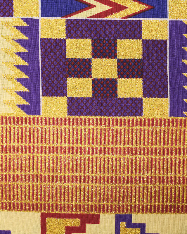 Tissu Wax Lurex Graphique Violet Bleu Et Rouge - Maison Klem